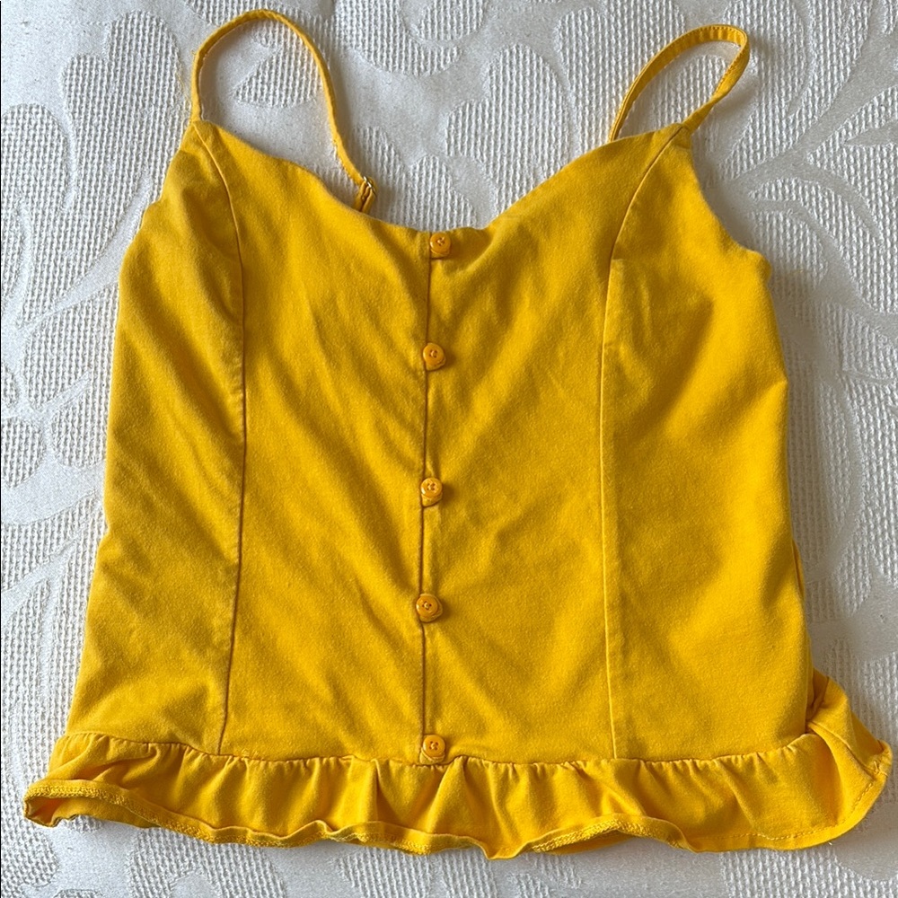 GUESS yellow Smocked Camisole Top